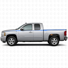 Decorated Side Stripes Vinyl Decal Kit for Chevy Silverado 2006-2013_2