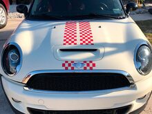 Mini Cooper Clubman Dual Checkered Stripes Vinyl Decals Stickers 2008-2013 2