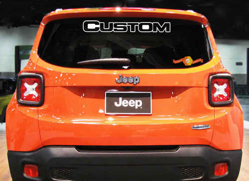 CUSTOM Outline Lettering Rear Window Vinyl Decal Sticker for Jeep Renegade