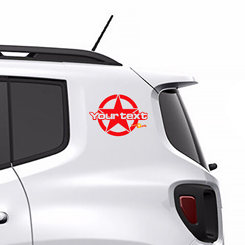 Military Star Rear Side Graphic Vinyl Decal Stickers for Jeep Renegade