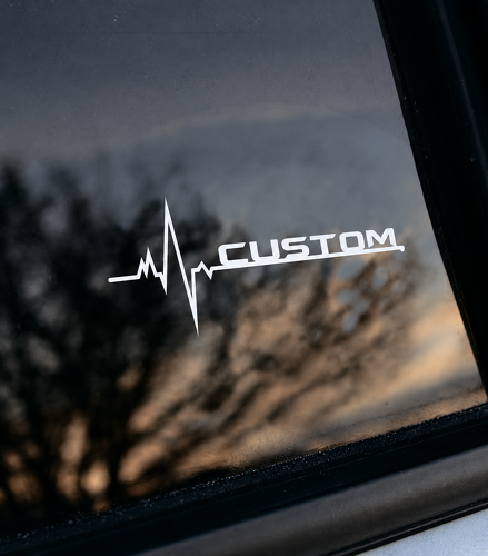CUSTOM Heartbeat Line Side Window Vinyl Decal Sticker