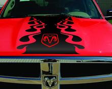Flames Hood Sticker Decal Vinyl Stripes for DODGE Ram 1500, 2500HD, 3500HD Rebel New 2