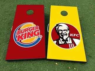 Burger King KFC Cornhole Board Game Decal VINYL WRAPS with LAMINATED