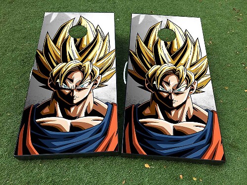 Dragon Ball Inspired Anime Cornhole Board Vinyl Wrap Decal Set