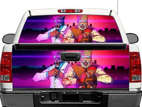 Hotline Miami X Tekken Rear Window or Tailgate Vinyl Decal for Trucks
