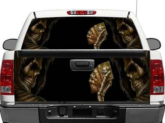 Skull Devil Dead Man's Hand's Rear Window o Tailgate Decal Sticker Pick-up Truck Suv