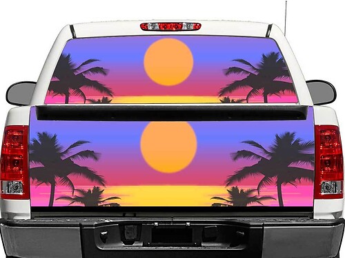 Sunset Art Rear Window or Tailgate Vinyl Decal for Pick-up Trucks SUVs