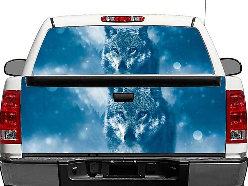 Wolf Winter Rear Window or Tailgate Vinyl Decal for Pick-up Trucks SUVs