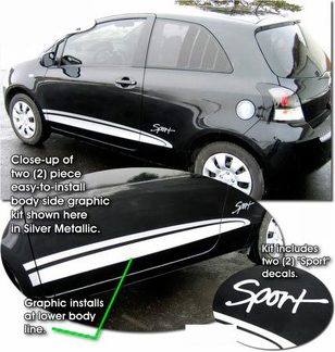 2007-2010 Toyota Yaris / Vitz Liftback Body Side Graphic Kit 1