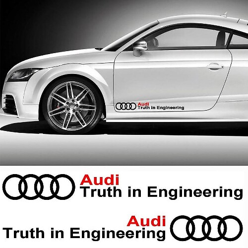 Truth in Engineering & Audi Logo Door Vinyl Decal Sticker for Audi TT