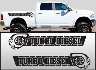  Turbo Diesel Skull Universal Truck Pinstripe Side Graphics Decals