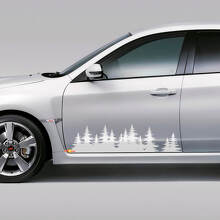 Forest Silhouette Side Door Vinyl Decal Set for Suba WRX STI and Forester_2