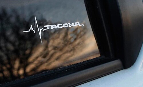 Tacoma Heartbeat Side Window Vinyl Decal Sticker for Toyota Tacoma