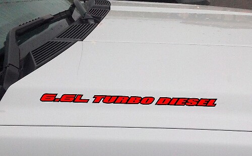 6.6L Turbo Diesel Outline Hood Decal Pair for Chevrolet Silverado GMC Sierra