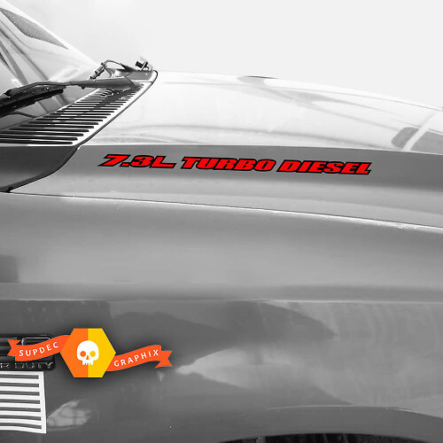 7.3L Turbo Diesel Hood Vinyl Decal Set for Musclecar Power Stroke