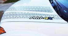 Pro-4X Tire Tracks Lines Hood Side Vinyl Decal Sticker for Nissan Frontier 2016_4