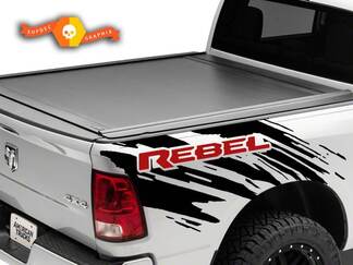 2 Color Dodge Ram Rebel Splash Grunge Logo Truck Vinyl Decal bed Graphic