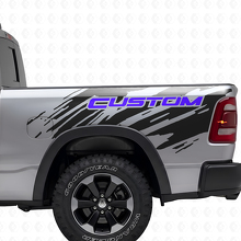Custom Lettering Splash Style Rear Side Vinyl Decal for Dodge Ram _2