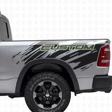 Custom Lettering Splash Style Rear Side Vinyl Decal for Dodge Ram _3