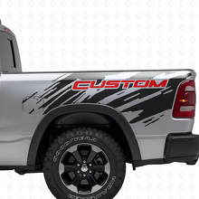 Custom Lettering Splash Style Rear Side Vinyl Decal for Dodge Ram _4