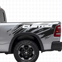 Custom Lettering Splash Style Rear Side Vinyl Decal for Dodge Ram _5