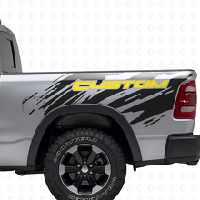 Custom Lettering Splash Style Rear Side Vinyl Decal for Dodge Ram _6