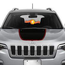 2014-2022 Jeep Cherokee Trailhawk Black Satin Vinyl Hood Decal Sticker Graphic 2