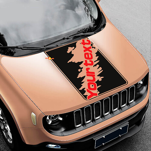Lettering Splash Splatter Style Hood Vinyl Decal Sticker for Jeep Renegade