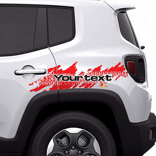 Distressed Tire Splash Rear Side Graphic Vinyl Decal Sticker for Jeep Renegade