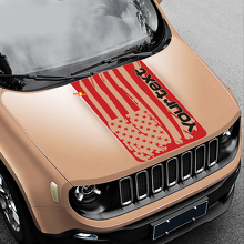 Distressed American Flag Hood Vinyl Sticker Decal for Jeep Renegade 3