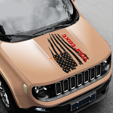 Distressed American Flag Hood Vinyl Sticker Decal 2 for Jeep Renegade 3