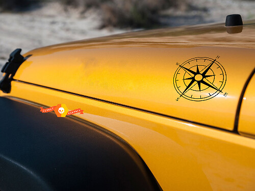Small Compass Rose Vinyl Decal for Jeep Wrangler