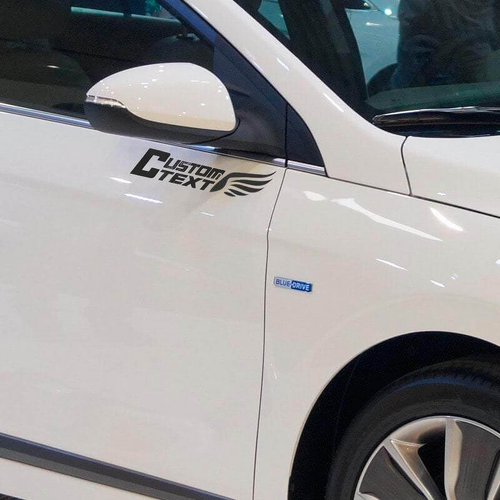 CUSTOM TEXT Wing Lettering Vinyl Decals for Musclecar