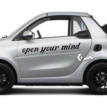 Pair Lettering Open Your Mind. - Smart Car Emblem Logo Vinyl Decal Sticker For Smart 4