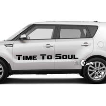 Pair Lettering Time To Soul Emblem Logo Decal Sticker Vinyl  For Kia Soul 2