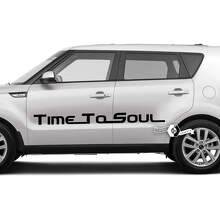 Pair Lettering Time To Soul Emblem Logo Decal Sticker Vinyl  For Kia Soul 3