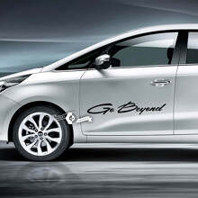 Pair Doors Lettering Go Beyond Emblem Logo Vinyl Decal Sticker 2