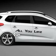 Pair Doors Lettering All You Like Emblem Logo Vinyl Decal Sticker 3