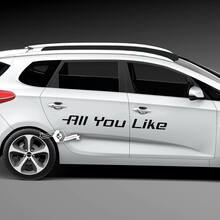 Pair Doors Lettering All You Like Emblem Logo Vinyl Decal Sticker 4