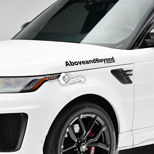 Above and Beyond Side Lettering Vinyl Decal Pair for Land Rover Range Rover