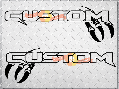 CUSTOM Claw Lettering Bedside Vinyl Decal Stickers
