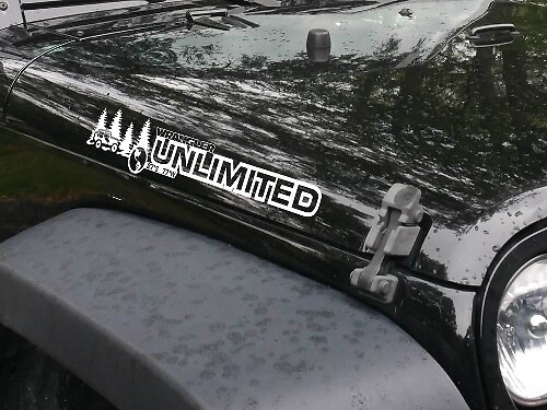 Pair Unlimited Off Road Vinyl Hood Stickers Decals for Jeep Wrangler