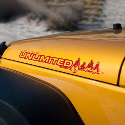 Forest Off Road Style Unlimited Vinyl Hood Stickers Decals for Jeep Wrangler