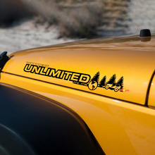 Forest Off Road Style Unlimited Vinyl Hood Stickers Decals for Jeep Wrangler 3