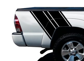 Truck Bed Stripes Vinyl Graphic Decals - Fits Toyota Tacoma Chevy Dodge 4x4