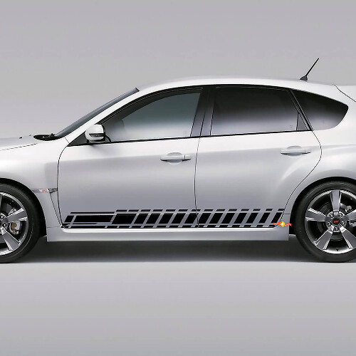 Checkered Side Stripes Vinyl Decal Kit for Subaru Impreza Hatchback WRX STI 2007-12