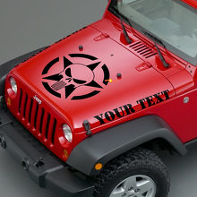 Punisher Skull Army Star Hood Vinyl Decal Sticke for Jeep Wrangler 3