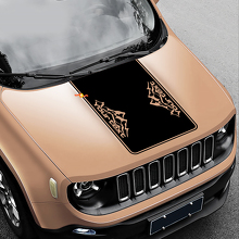 Mountains Style Blackout Vinyl Hood Sticker Decal for Jeep Renegade 3