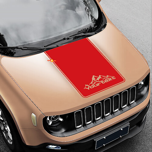 Mountains Style Blackout Vinyl Hood Decal 2 for Jeep Renegade