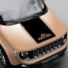Mountains Style Blackout Vinyl Hood Decal 2 for Jeep Renegade 3